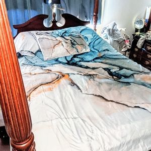 Marble Design Duvet Cover Queen Bed Set